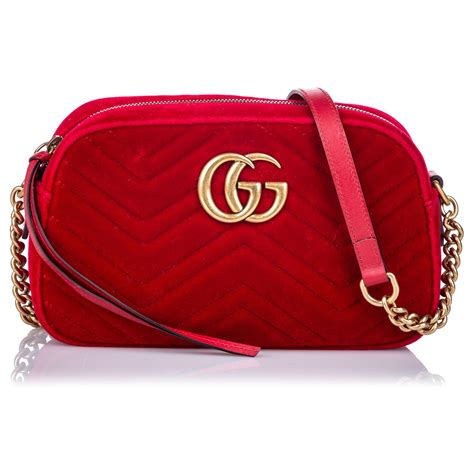 gucci marmont velours rouge|sac marmont gucci.